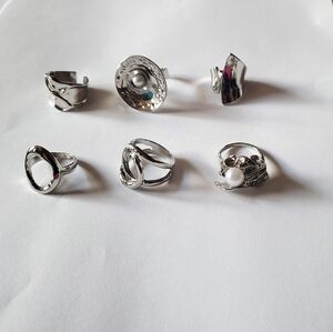 6 pc Knuckle Silver Rings